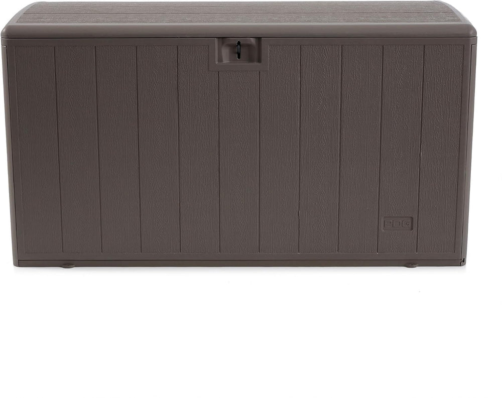 Plastic Development Group Deck Box, Standard Close, Driftwood, 105 Gal