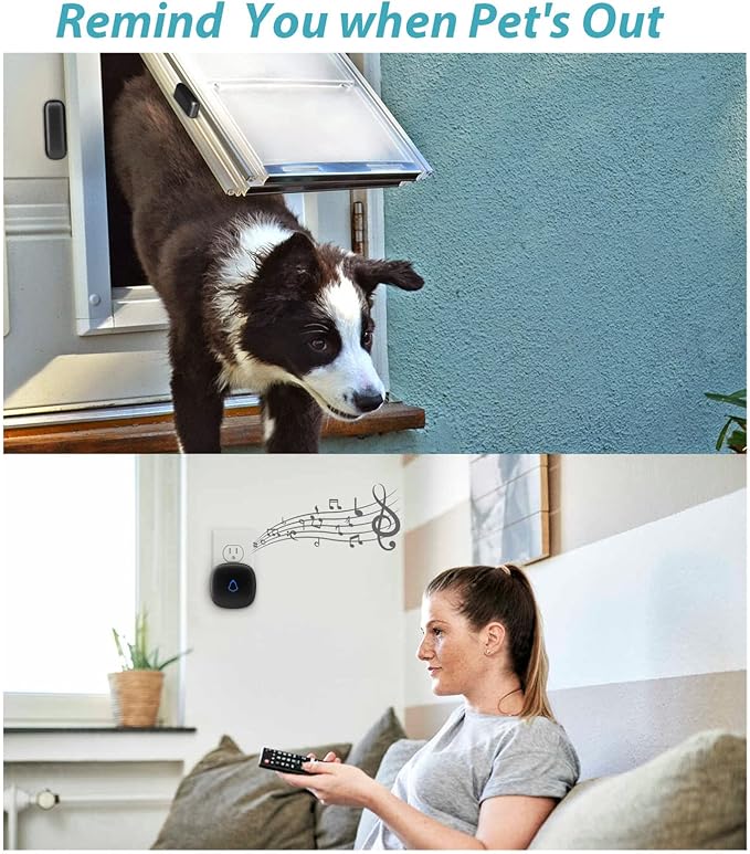 METAK Wireless Door Chime, Door Open Contact Sensor Alarm