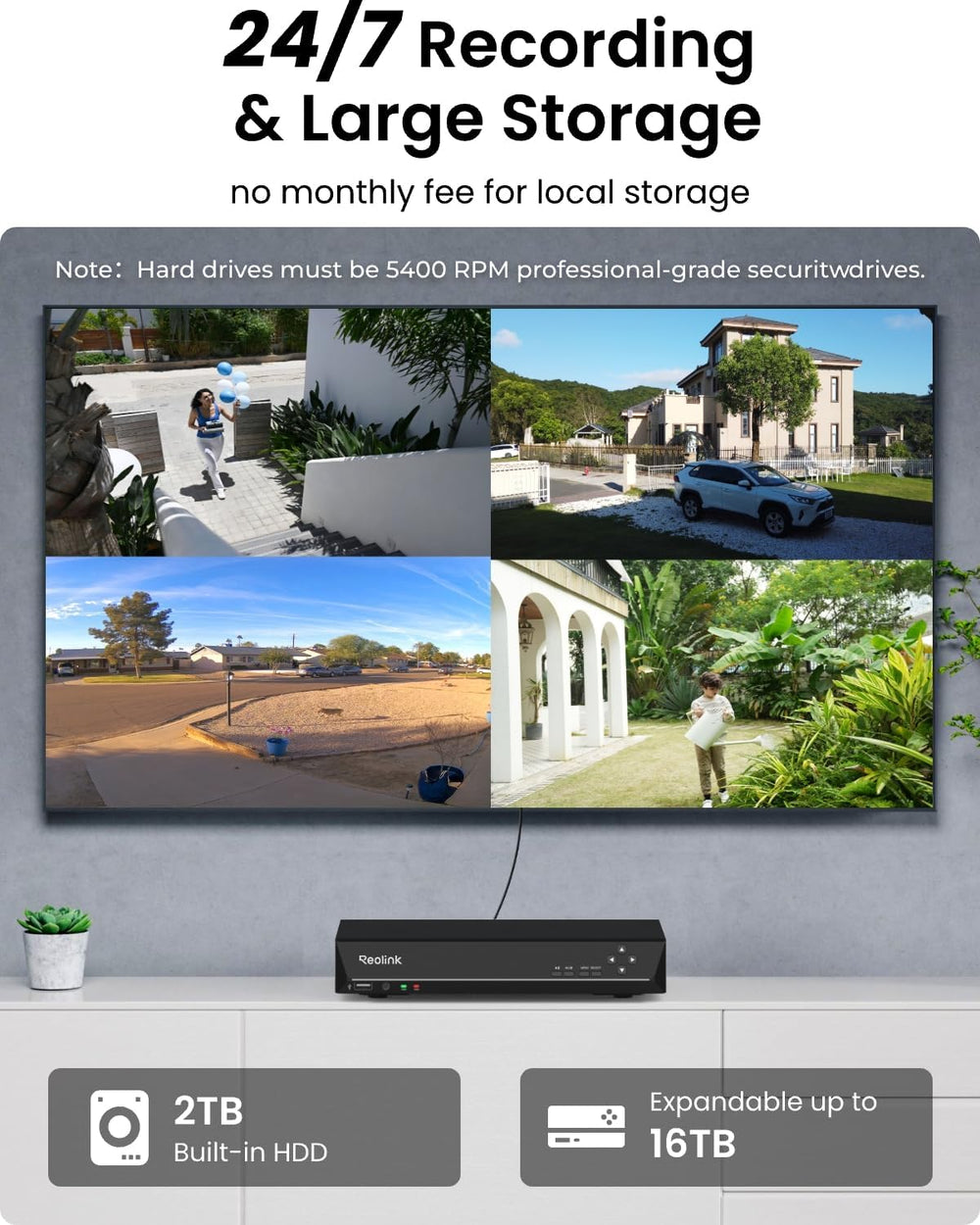 REOLINK 8CH 4K/8MP Security Camera System with 2TB HDD RLK8-800B6