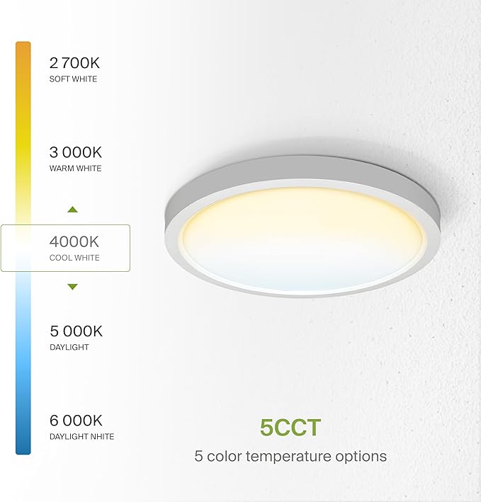 ASD LED 18" Round Flush Mount Ceiling Light Fixture, Low Profile Surface...