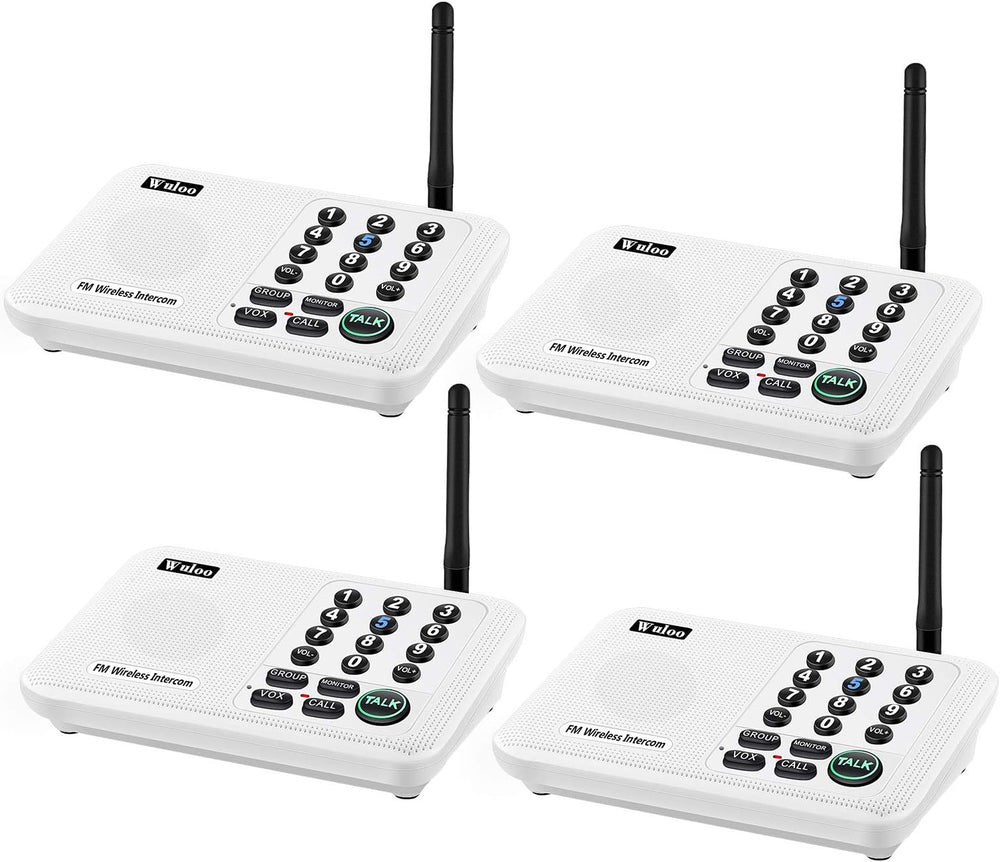 Wuloo Intercoms Wireless for Home 5280 Feet Range 10 Channel 3 Code, Wireless