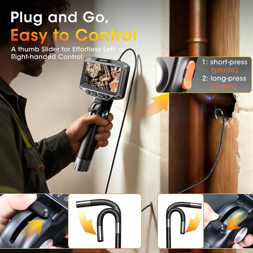 Articulating Borescope Camera with Light for Automotive & Engine Inspection