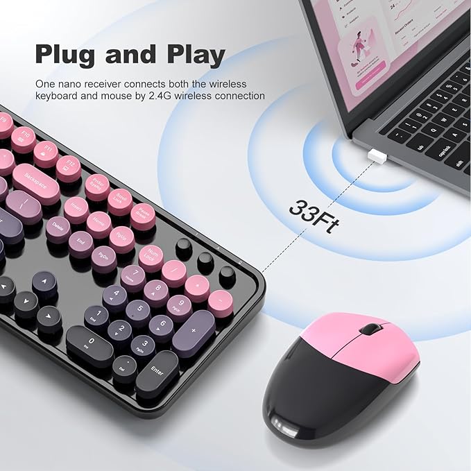 MOFII Wireless Keyboard and Mouse Combo, Full Size 2.4G Plug and Play