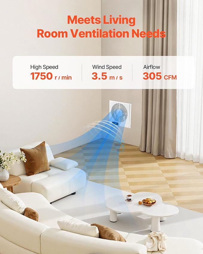 VEVOR Room to Room Fan, Two-Way Airflow Through-the-Wall Fan 8"