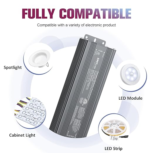 EMITEVER 80W Triac Dimmable LED Driver, Power Supply, AC 120V to DC 24V