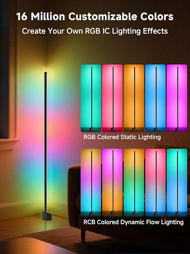 GIPOYENT Standing Floor Lamp, RGB LED Lamp