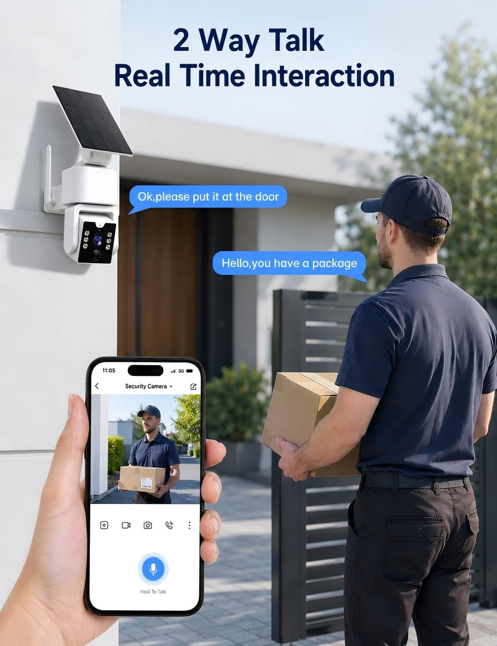 Security Cameras Wireless Outdoor 5G WiFi, Solar Outdoor Camera Wireless