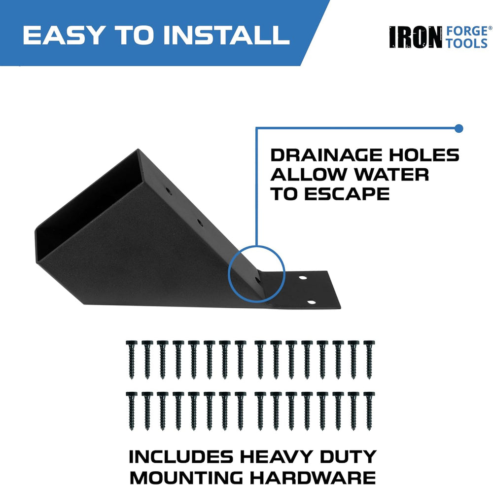 Iron Forge Tools Pergola Brackets, 2x4 Corner Kit, 8 Pack, Powder Coated