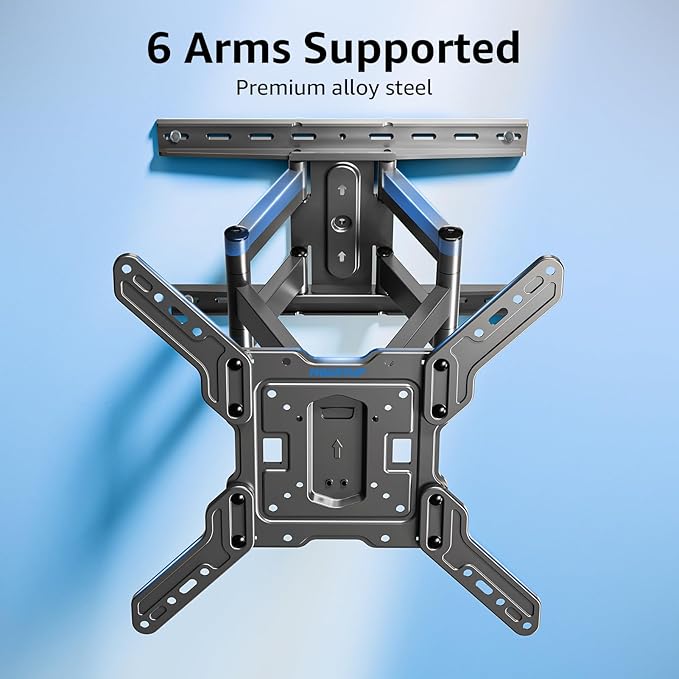 MOUNTUP Ultra Slim Full Motion TV Wall Mount, 1.3" Thin Low Profile TV B...