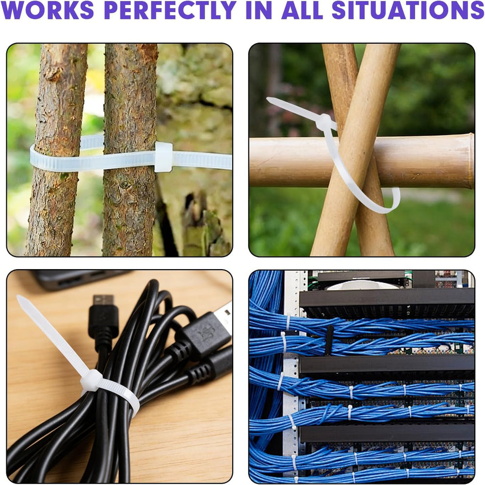 Zip Ties, RAZCC 1200pcs White Cable Zip Ties 12 Inch, Heavy Duty Plastic Wire...
