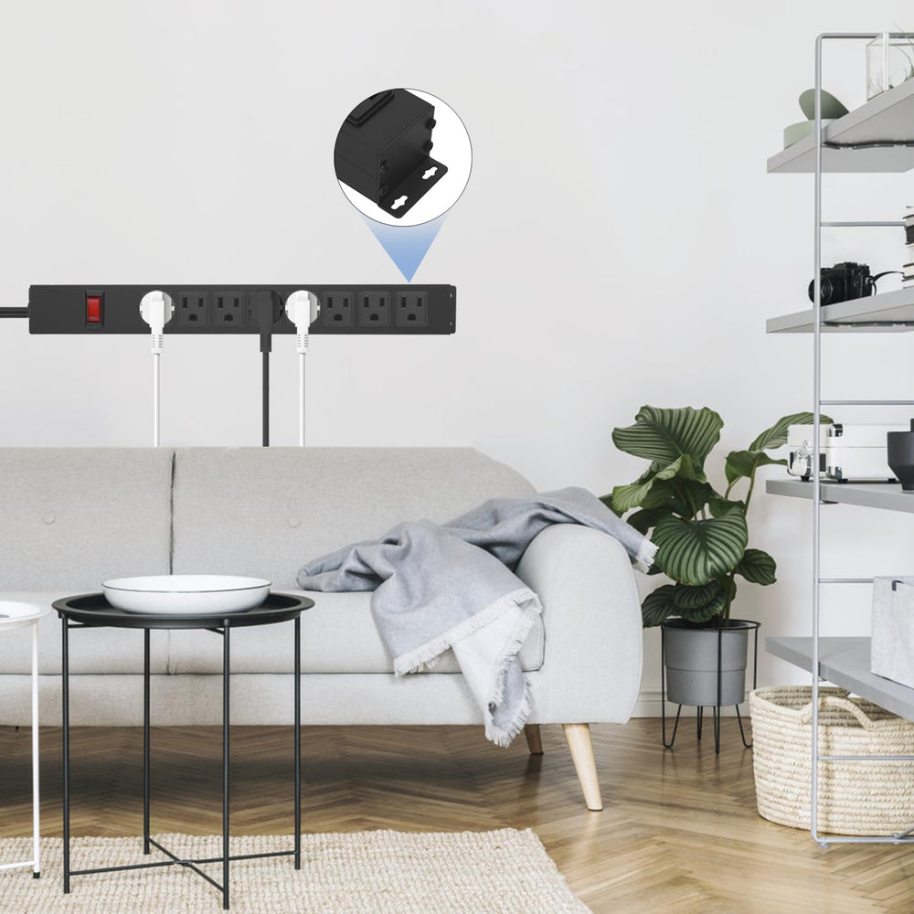 2Pack Metal Wall Mount Power Strip, Mountable Power Outlet