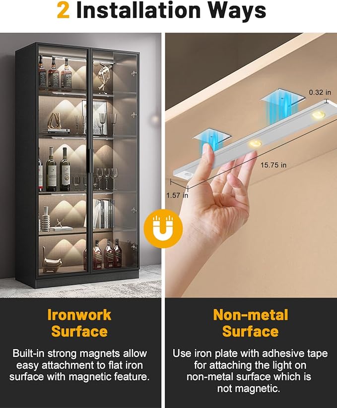 Pak Under Cabinet Lights, Rechargeable Motion Sensor Light Indoor, Wireless a...