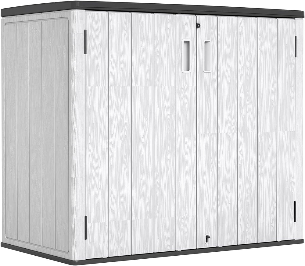 ZZM 37 Cu.ft Outdoor Storage Shed with Floor HDPE Double-Wall Resin Sheds Out...