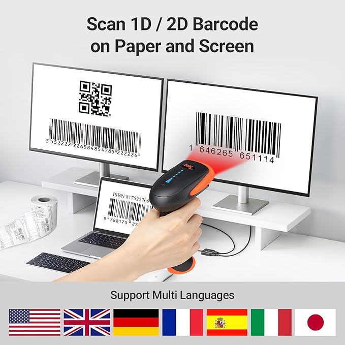 Tera Barcode Scanner Wireless 1D 2D QR