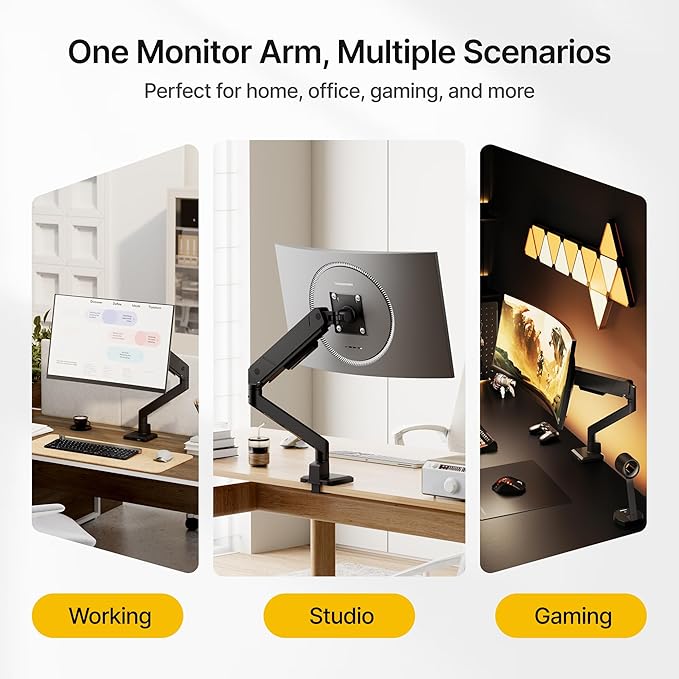 monTEK Single Monitor Arm with USB