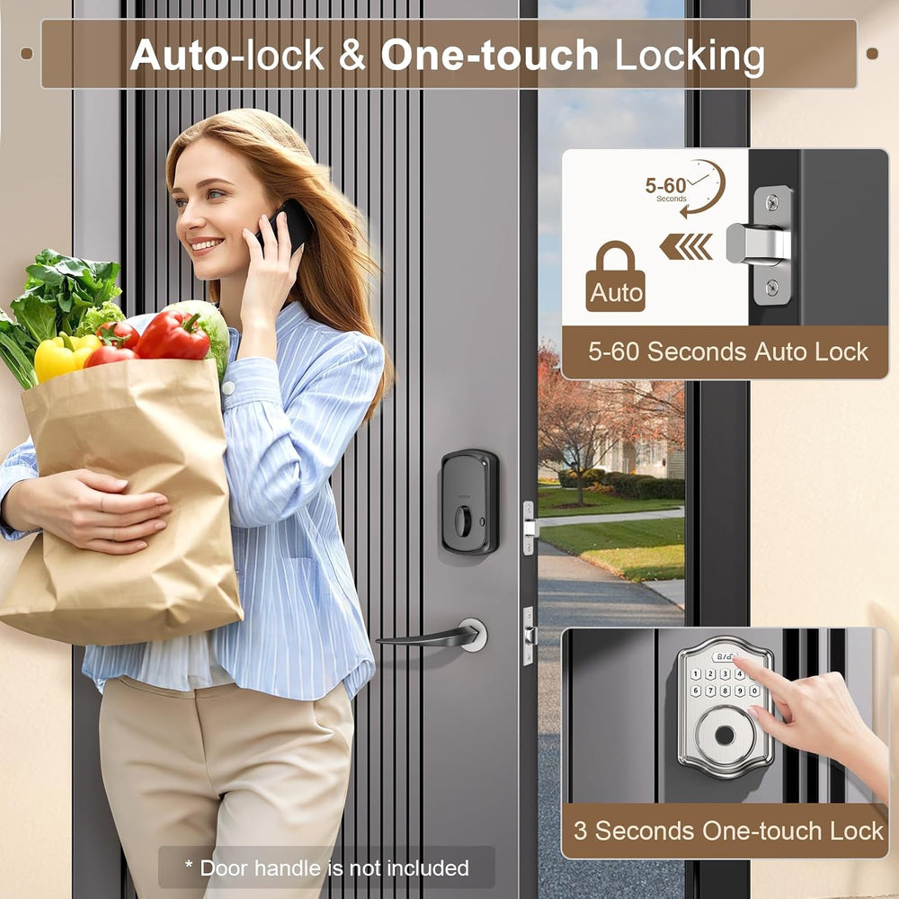 52HZ Fingerprint Door Lock, Keyless Entry Door Lock with Code