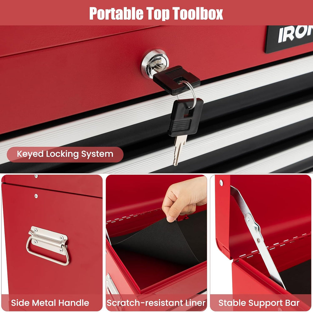 IRONMAX 6 Drawers Rolling Tool Chest, 2 in 1 Detachable Tool Chest