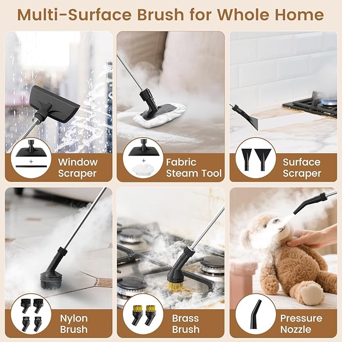 2500W Handheld Steam Cleaner, 3-Level Adjustable Steam Cleaner