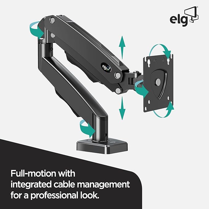 ELG Full Motion Swivel Single Monitor Desk Mount Stand: Empower Your Workspace