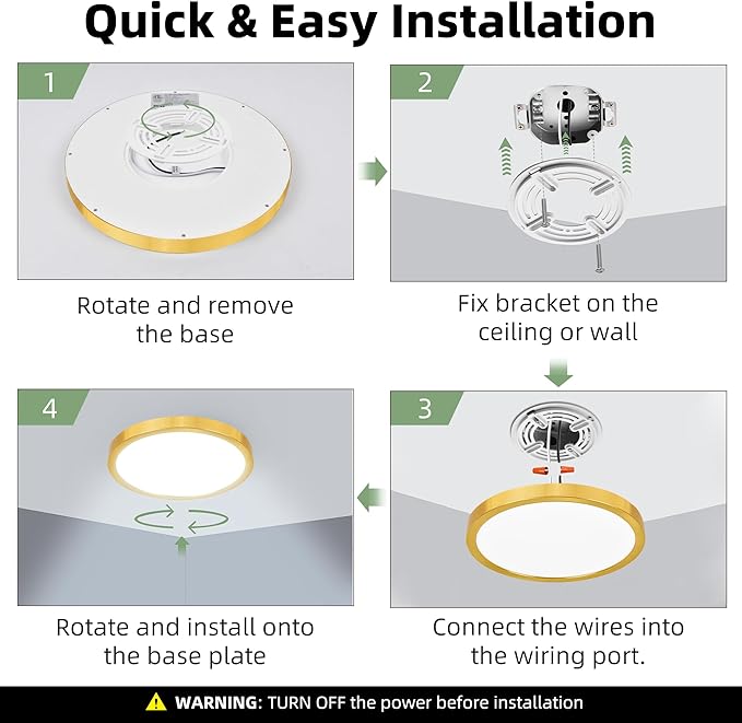 hykolity 12 Inch Selectable CCT LED Round Flat Panel Light, 24W (2 Pack)