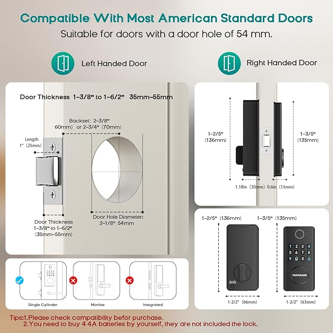 Keyless Entry Door Lock Deadbolt, Upgraded Electronic Deadbolt Smart Lock