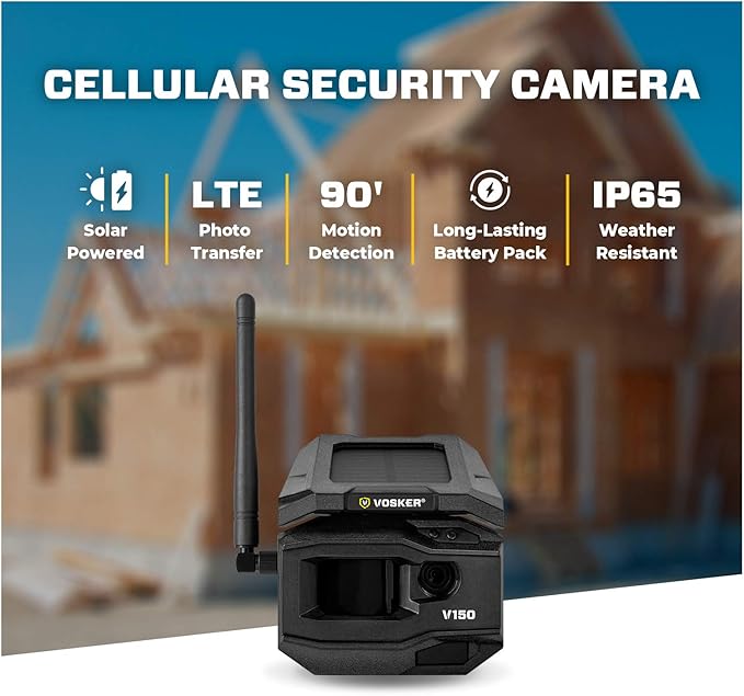 Vosker V150 Solar-Powered LTE Cellular Home Security Outdoor Camera | Motion