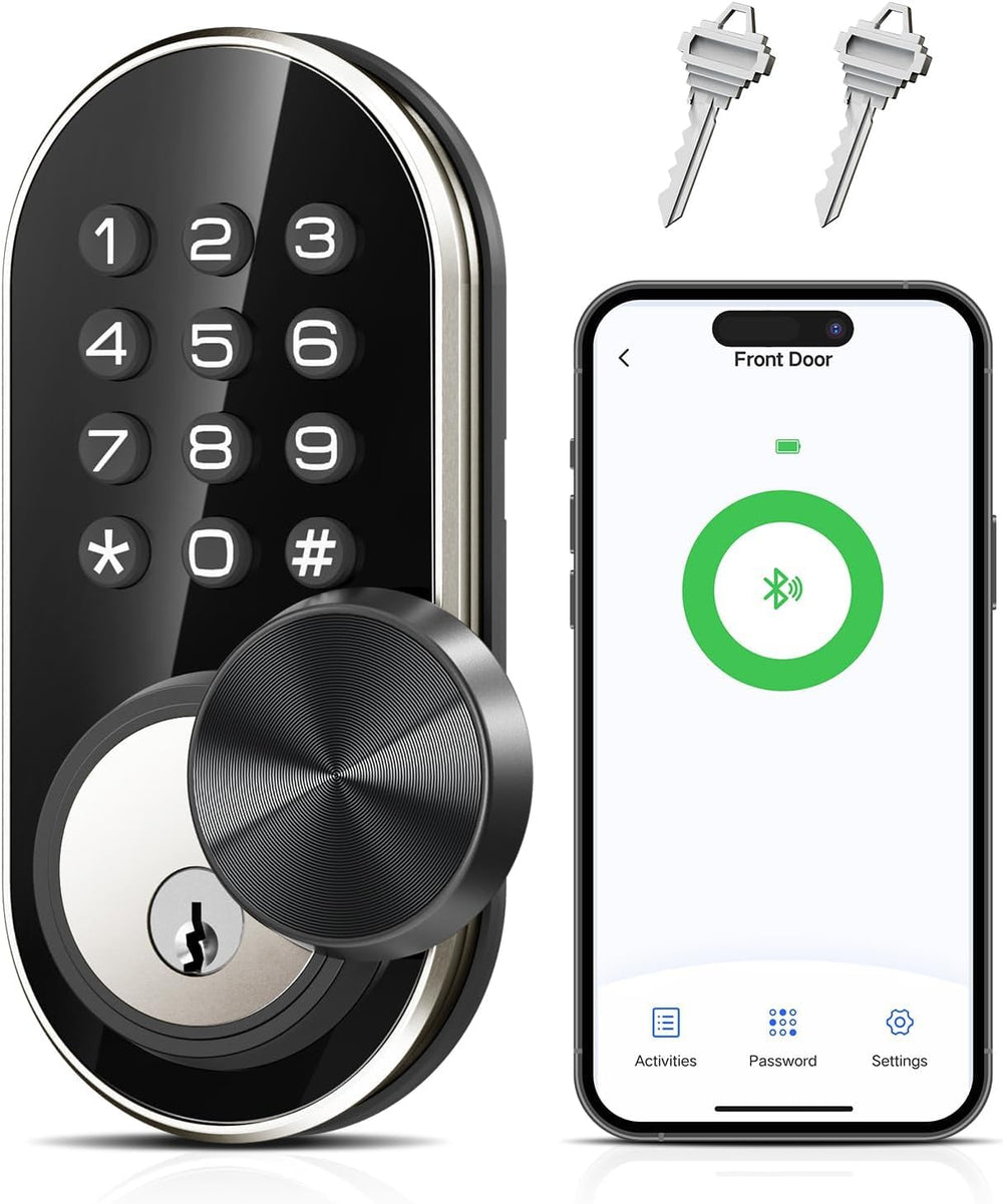 TEEHO TE341 Smart Keyless Entry Door Lock with App Control, Digital Keypad Bl...