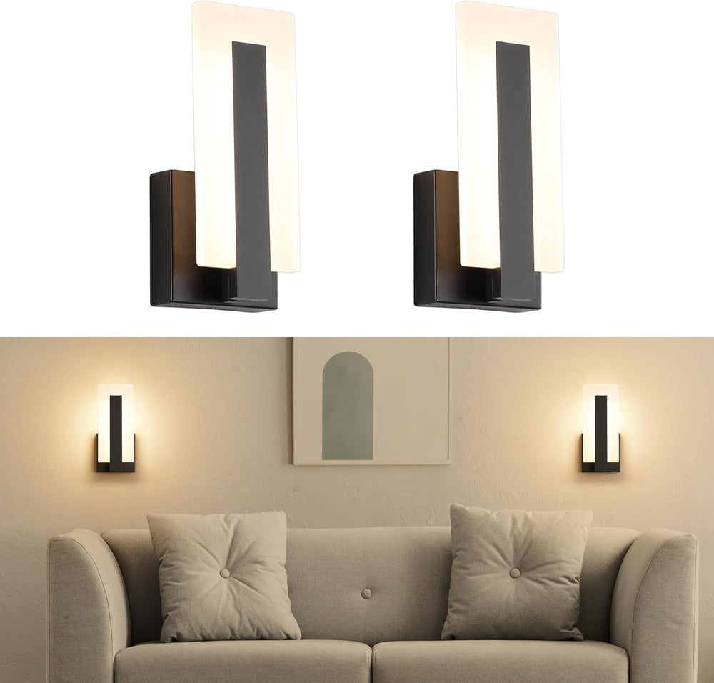 Joosenhouse Modern LED Wall Sconces Up and Down Wall Mount Light Black 3000K ...