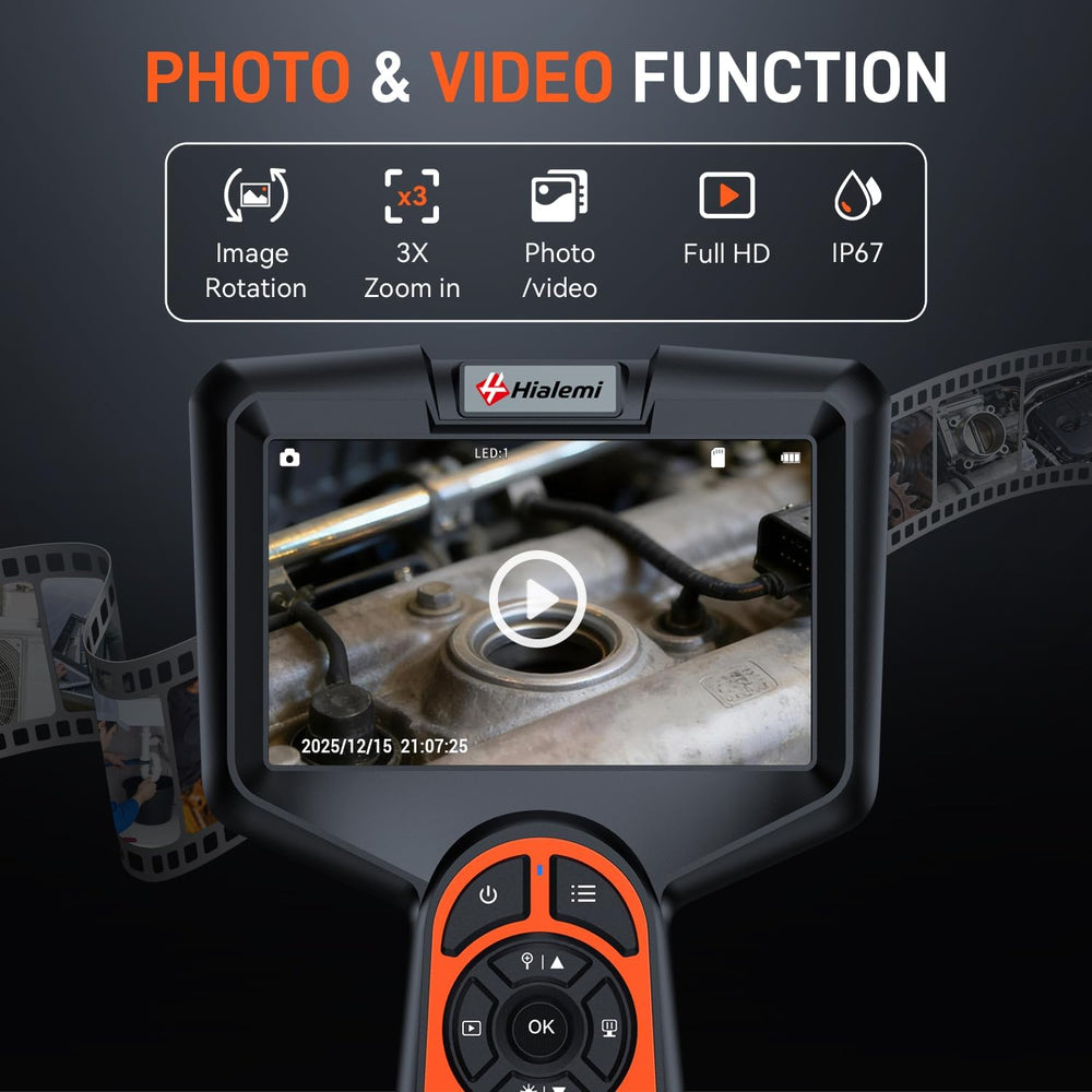 3.9mm Borescope Camera with Light, 5" Industrial Endoscope Camera