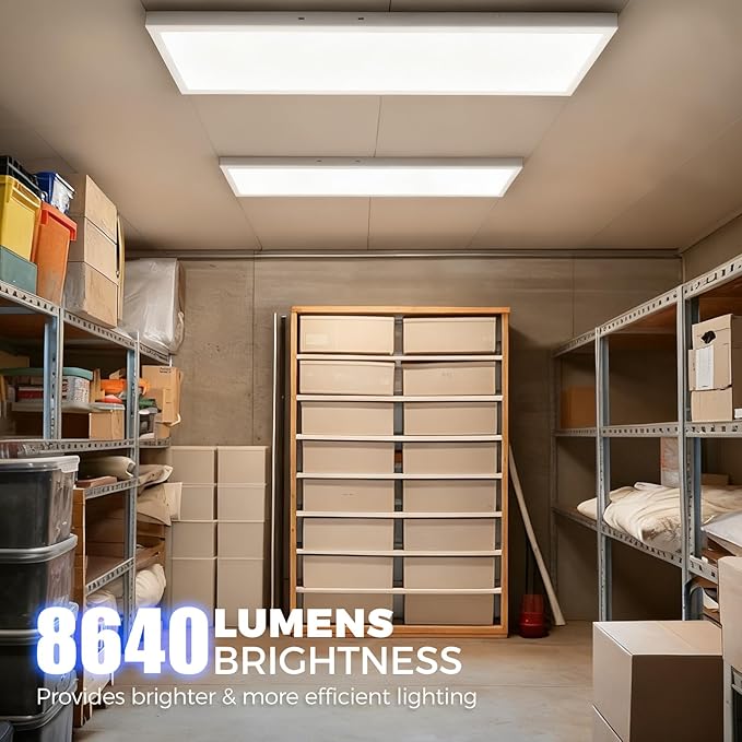 Barrina 1x4 LED Flat Panel Light, 8640LM 72W, 0-10V Dimmable, Brightness &amp...