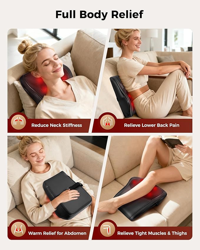 Neck Massager with Heat, Shiatsu Back and Neck Massagers, 3D Deep Tissue