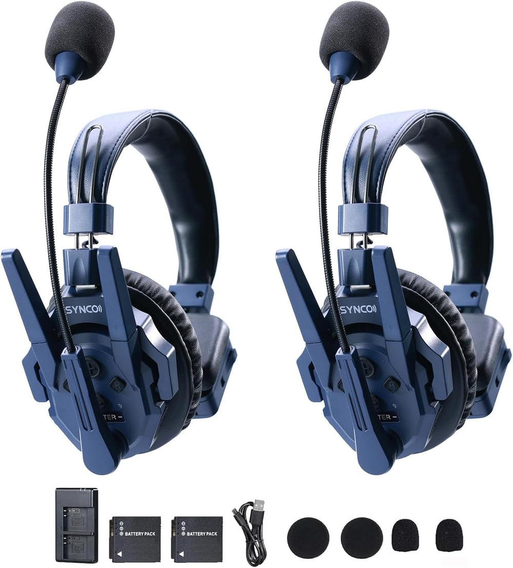 SYNCO Xtalk Master Wireless Intercom Headset System, 2 Person 2.4GHz