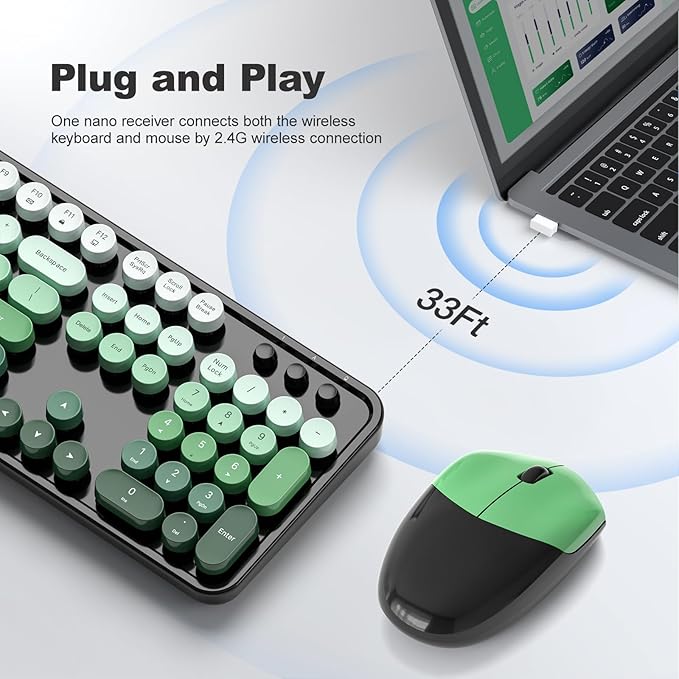 MOFII Wireless Keyboard and Mouse Combo, Full Size 2.4G Plug and Play