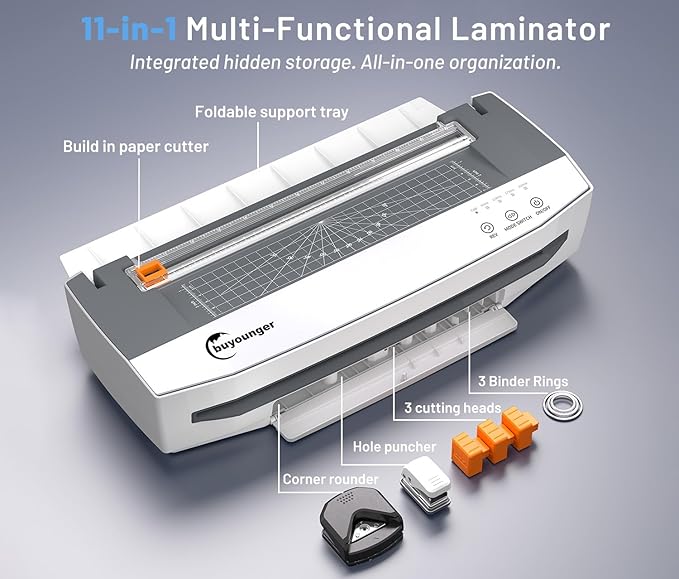 Buyounger 3-10 Mil Laminator Machine, 4-Roller Commercial Laminator Machine