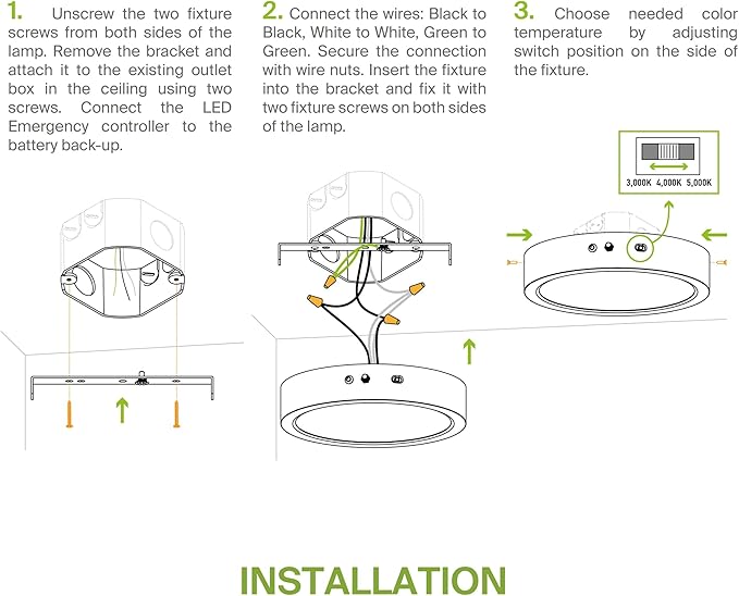 ASD LED 7" Round Flush Mount Ceiling Light Fixture, Low Profile Surface ...