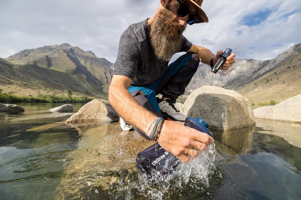 LifeStraw Peak Series Water Filter - 1L, Dark Mountain Gray, Protects Against...
