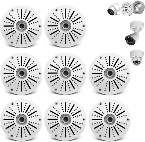 (Outdoor Security Camera Junction Box) Universal Junction Box for Bullet Dome Turret Cameras & Solar Panel, CCTV Base Box Hide Cable, Wall Ceiling Mount Bracket, Metal Electric Enclosure 8 Packs