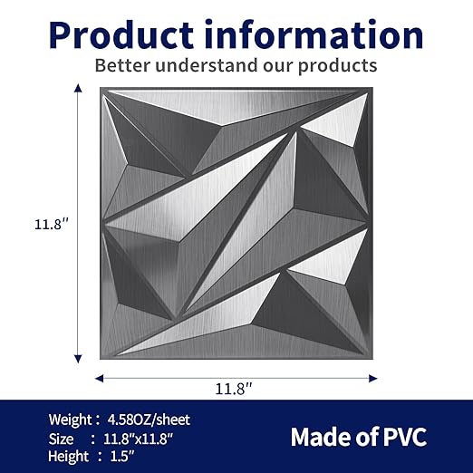 Art3dwallpanels 33 Pack 3D Wall Panel Diamond