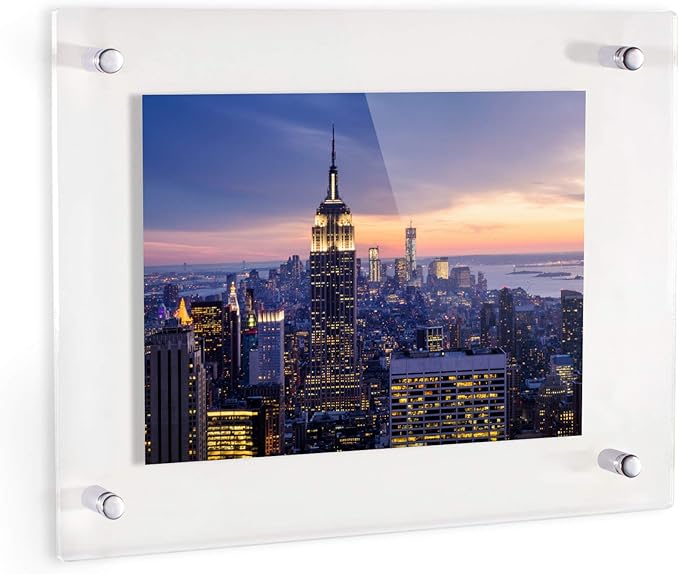 ArtToFrames 18x26 Inch Double Panel Floating Acrylic Picture Frame comes (5 P...