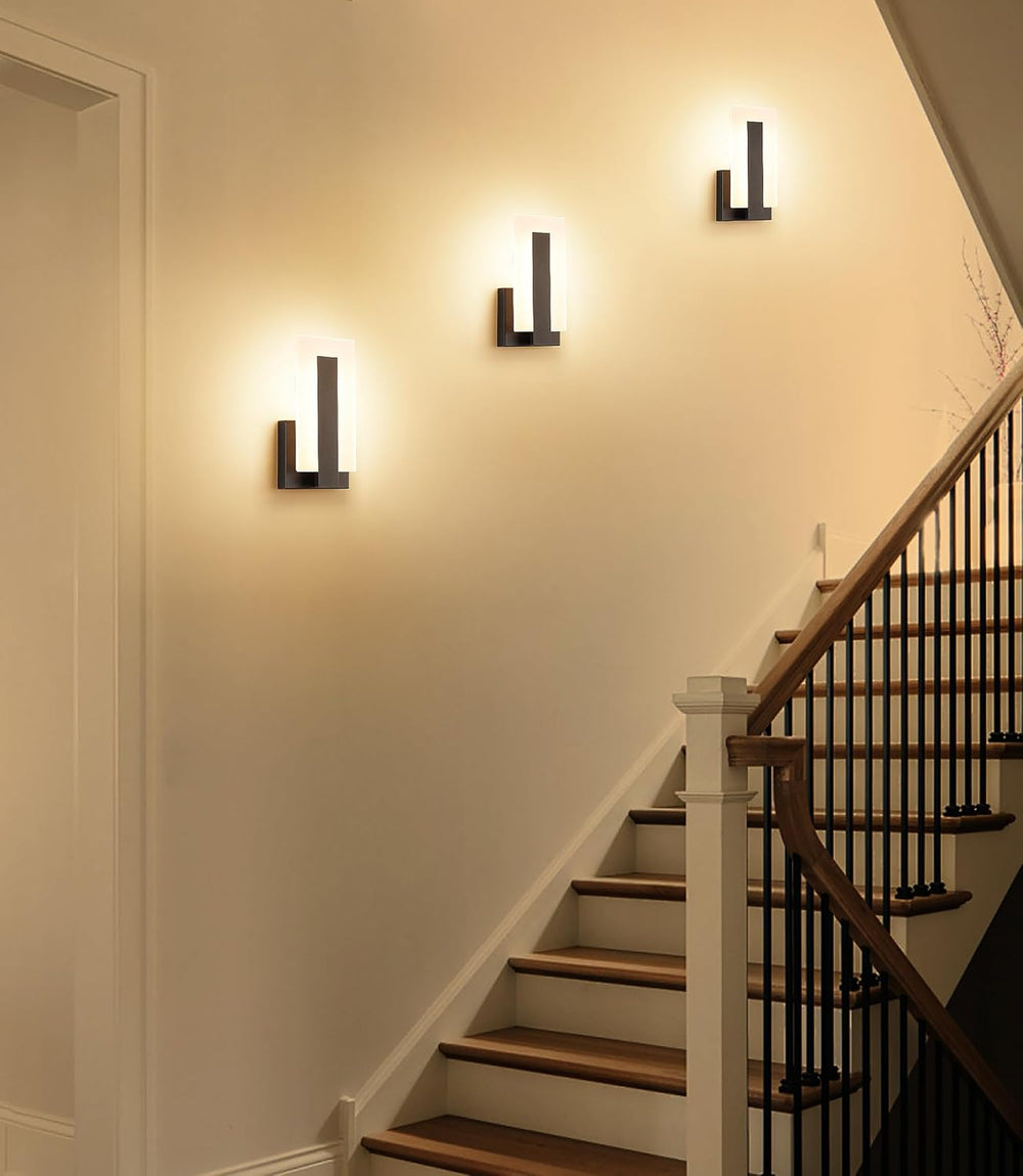 Joosenhouse Modern LED Wall Sconces Up and Down Wall Mount Light Black 3000K ...