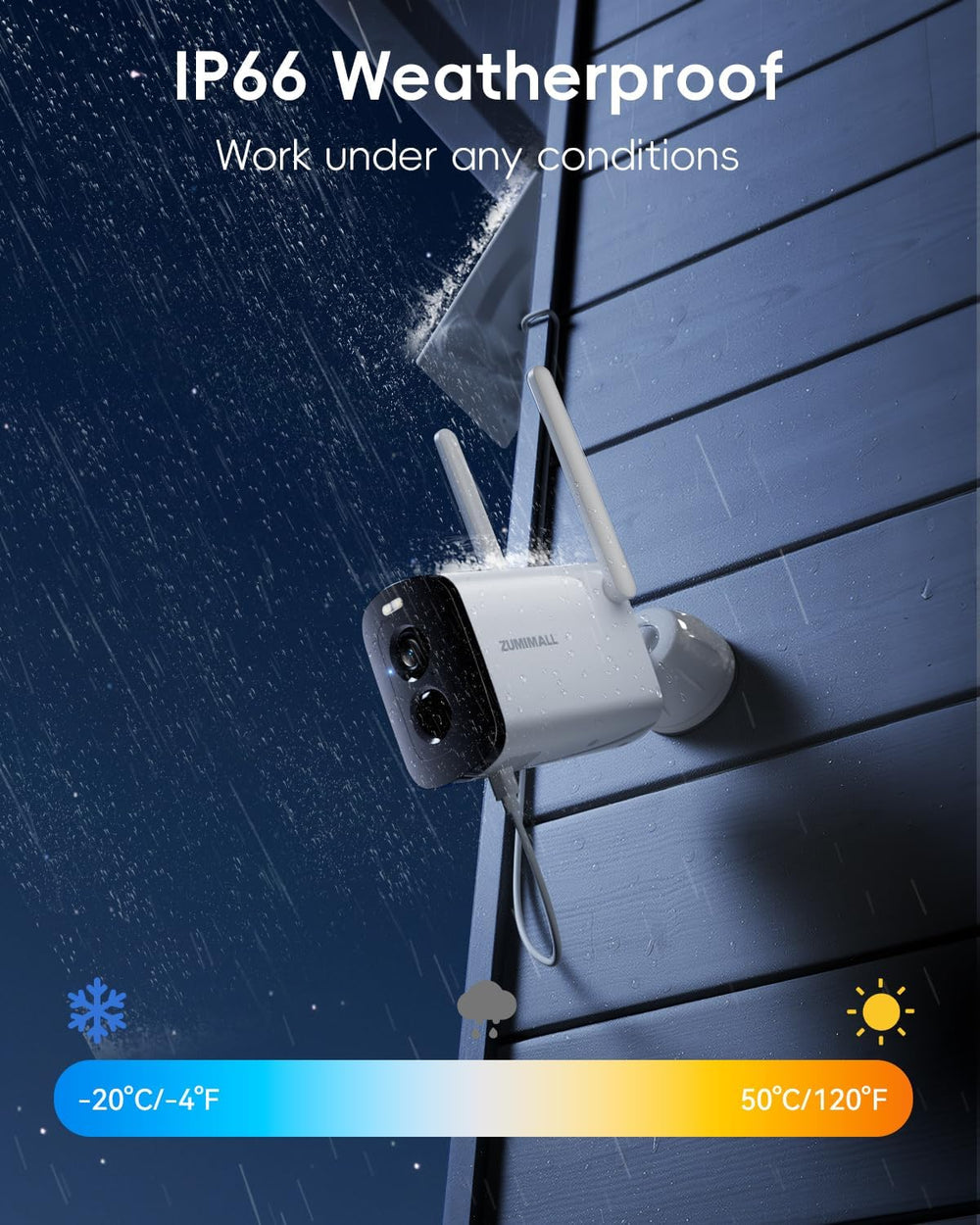 ZUMIMALL 2K Solar Security Cameras Wireless Outdoor - 2 Packs