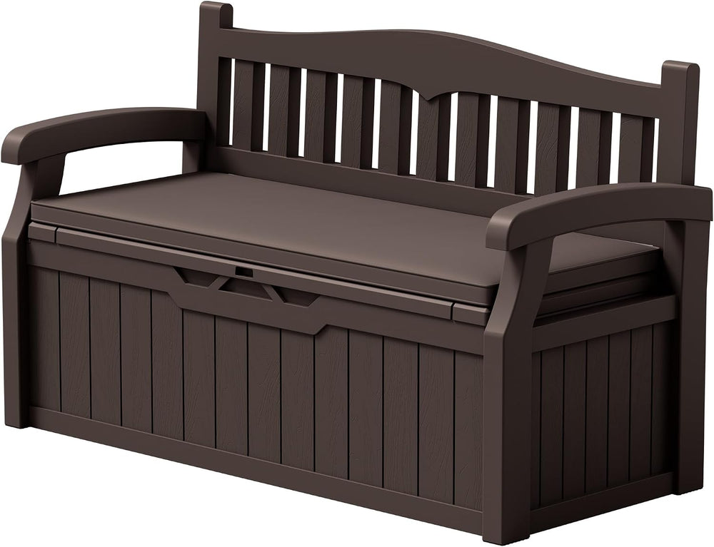 Devoko 80 Gallon Storage Bench with Cushion, Deck Box Waterproof&Lockable