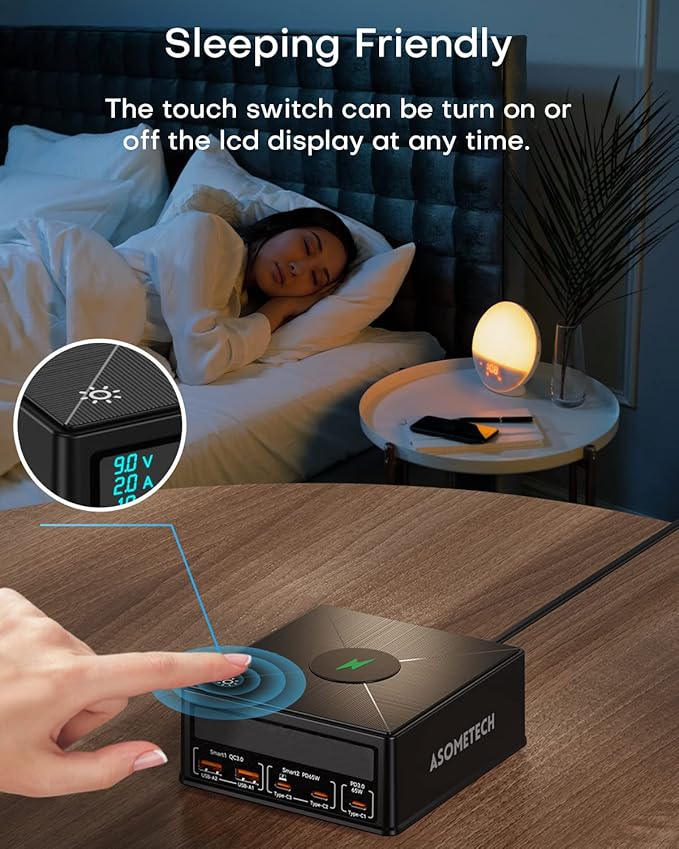 ASOMETECH Charging Station, 160W 5-Port USB C