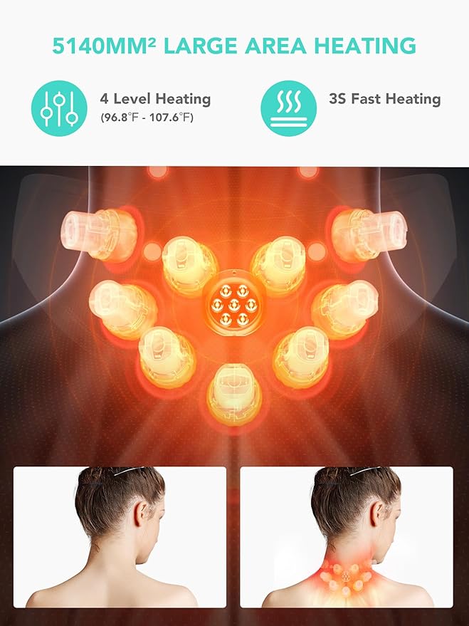 SKG Foldable Neck Massager for Pain Relief Deep Tissue Vibration Cordless