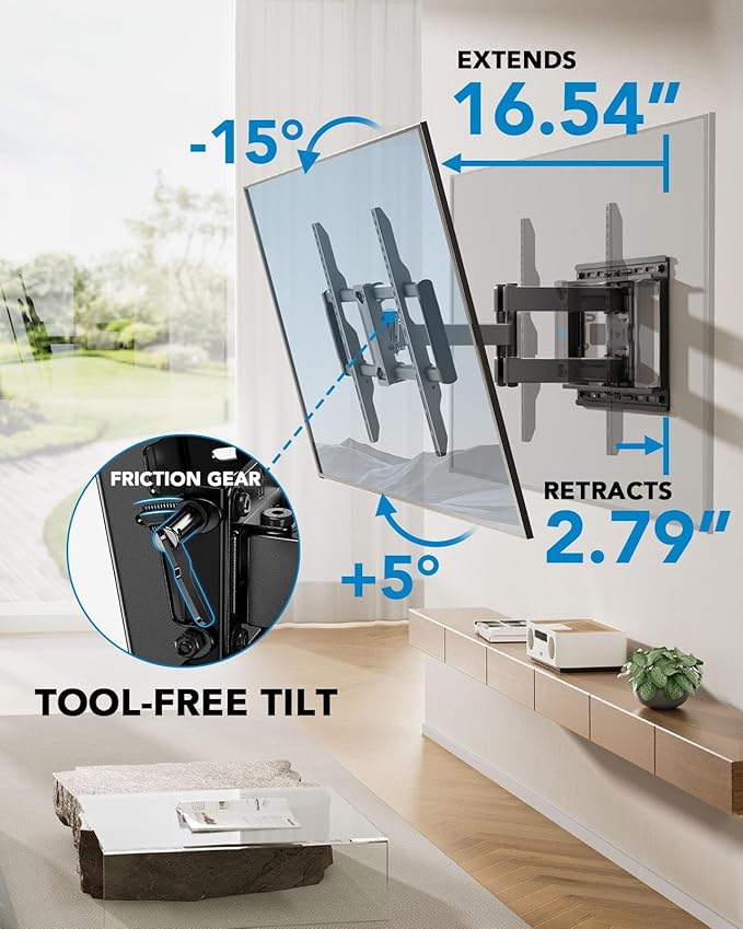 Pipishell Full Motion TV Wall Mount