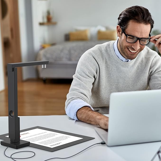 CZUR Lens1200 Pro Portable Document Scanner, 12MP USB Document Camera, Fast