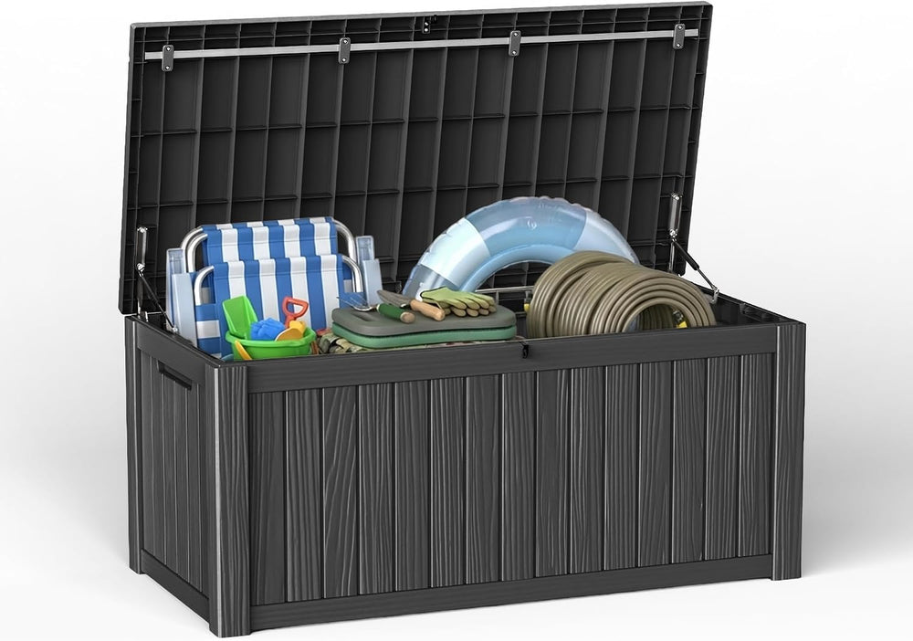 103 Gallon Outdoor Storage Box, Basic Black