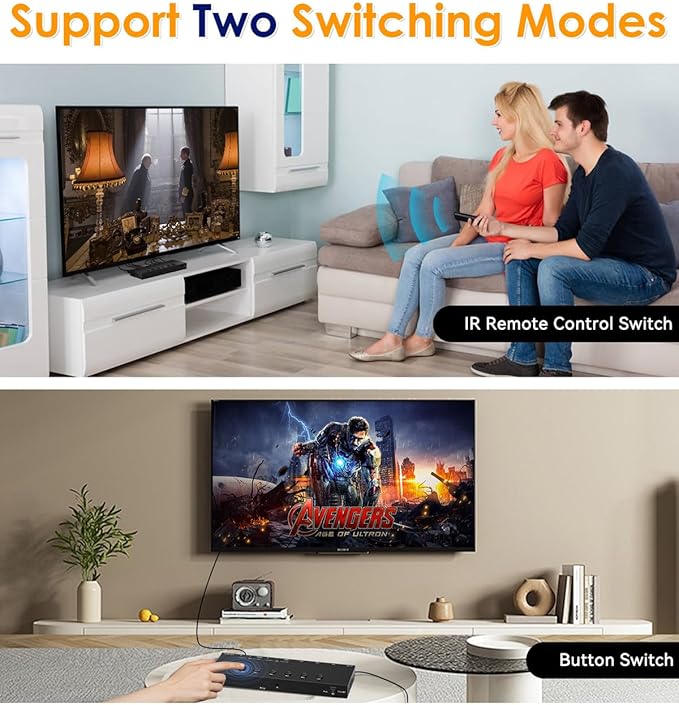 2-in-1 HDMI & AV Switcher – Play PS5 & Retro Games on 1 TV, 3 HDMI 2....
