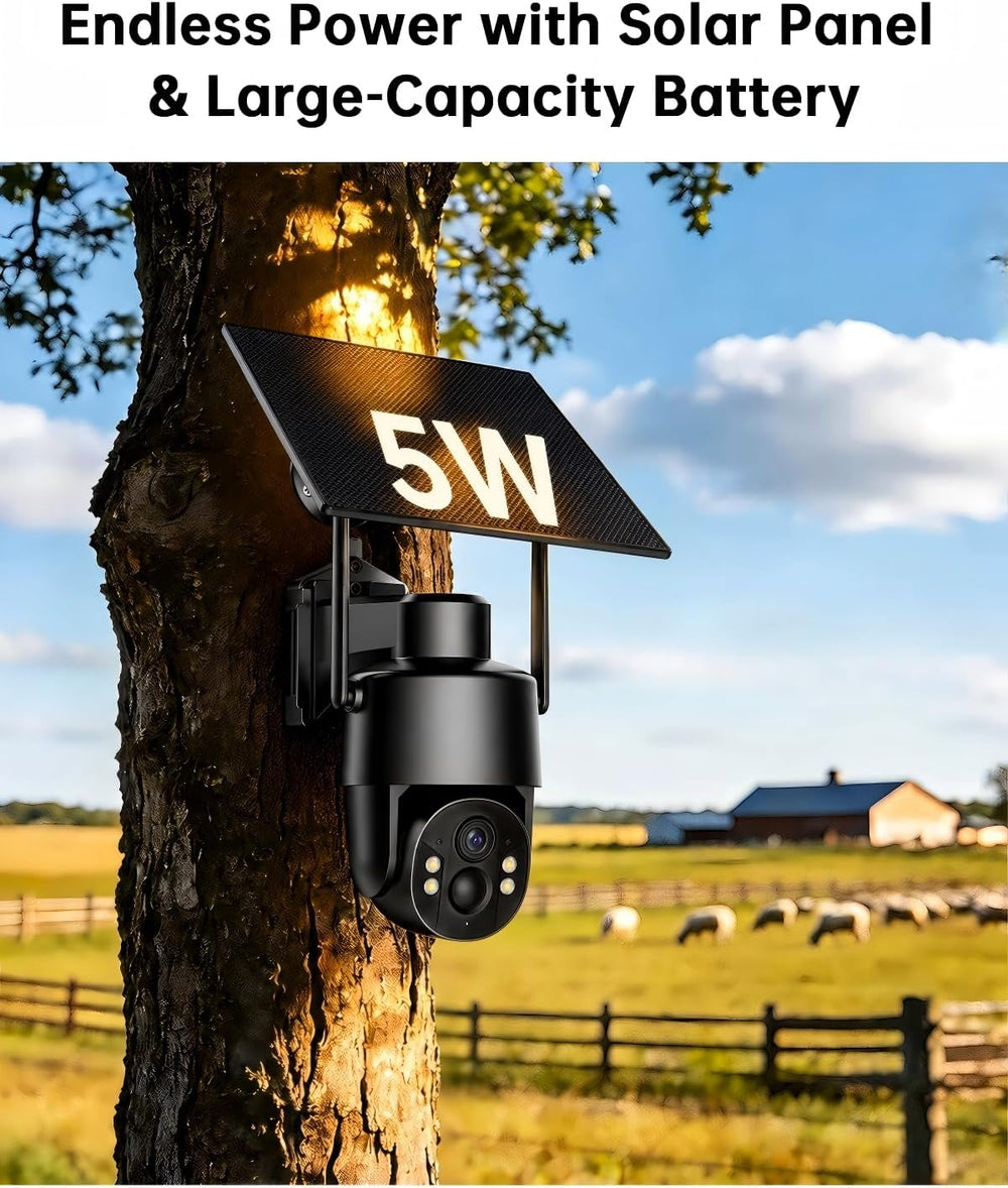 No WiFi Security Camera, 4G LTE Cellular, 4MP 360° Full Live View
