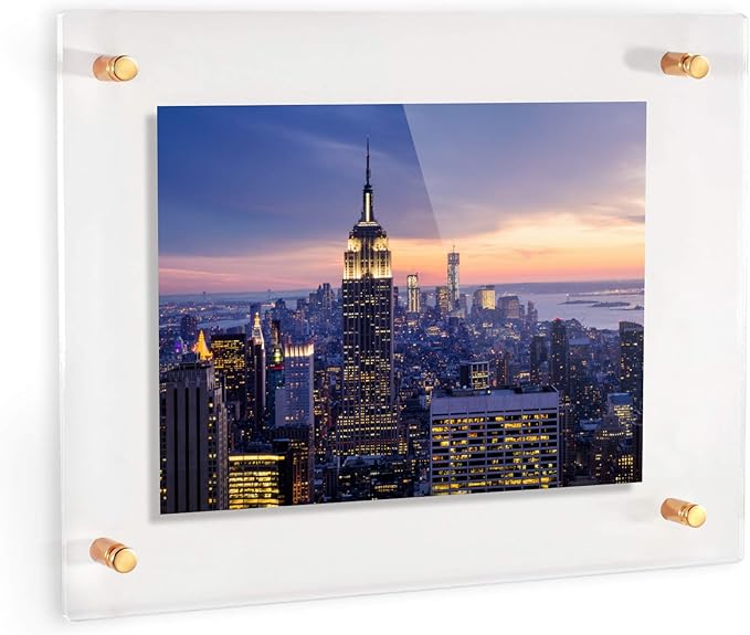 ArtToFrames 18x28 Inch Double Panel Floating Acrylic Picture Frame comes (2 P...